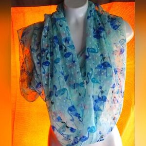 Croft & Barrow Blue Flamingo Infinity Scarf